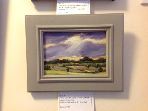 No. 28. Sunset and Storm Clouds, Lydiard, oils, 7x5 ins