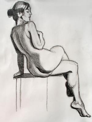 Seated Female Nude, Legs Crossed