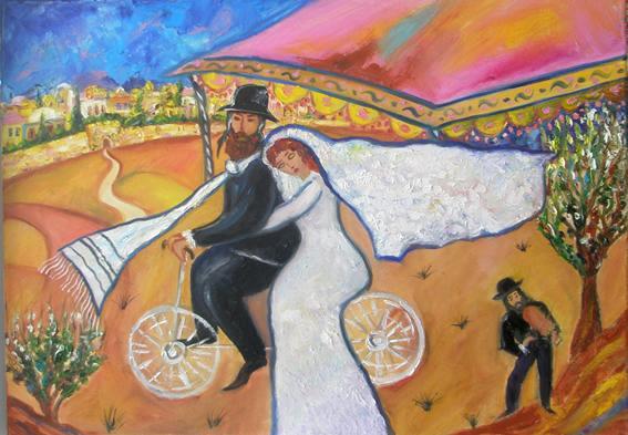 bicyclist wedding