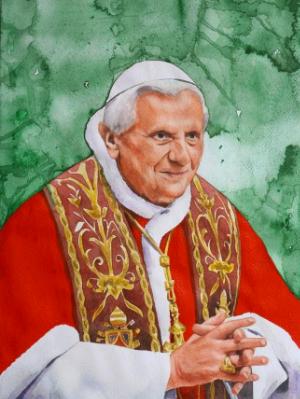 Portrait of Pope BENEDICT XVI, 80cm x 60cm, 2104 Portrait of Pope BENEDICT XVI, 80cm x 60cm, 2104