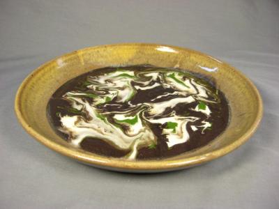 111121.E Colored Slip Marbled Plate 111121.E Colored Slip Marbled Plate