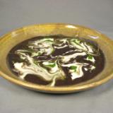 111121.E Colored Slip Marbled Plate