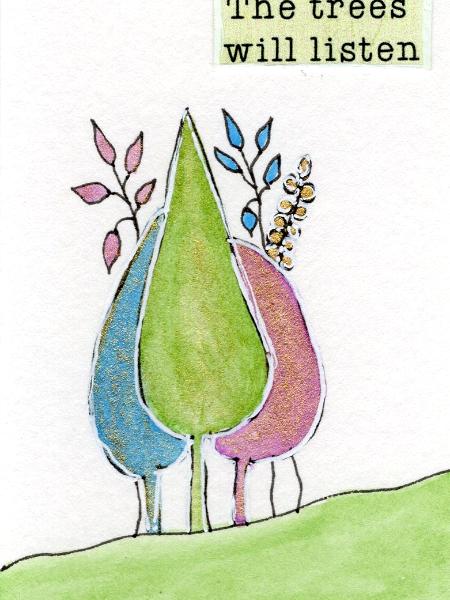 Miniature Watercolour Trees