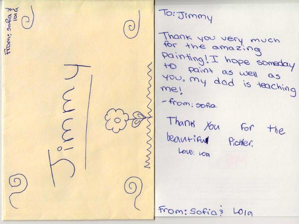 Thanks Letter fro Sofia and Lola