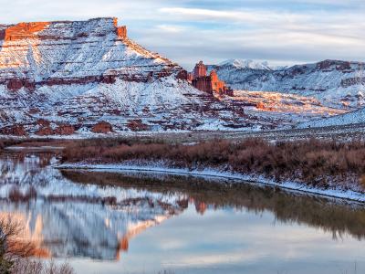 Fisher Towers and Colorado River in WInter Fisher Towers and Colorado River in WInter