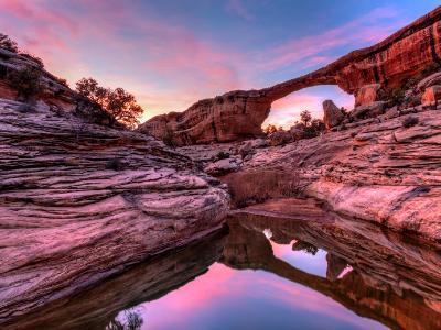 Owachomo Bridge Reflecting Pool Sunset Owachomo Bridge Reflecting Pool Sunset
