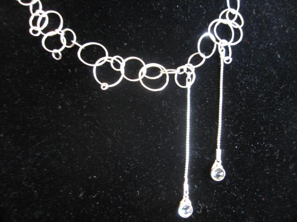 13-122 Sterling Chain with Blue Topaz Drops