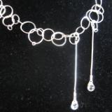 13-122 Sterling Chain with Blue Topaz Drops