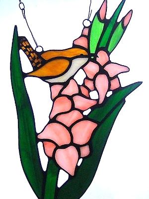 House Wren In Gladiolus House Wren In Gladiolus