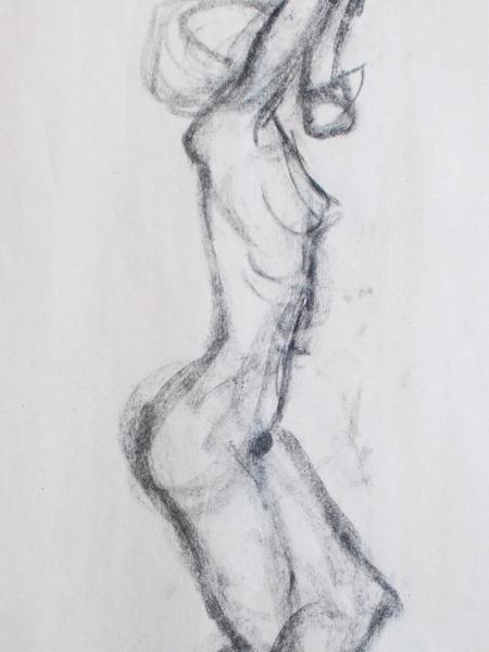 Female Nude Gesture, Arms Bent