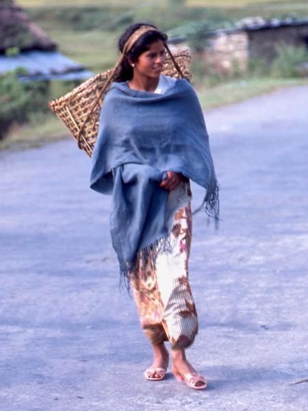 Nepalese woman in blue