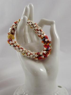 B-108 ivory cube bead bracelet B-108 ivory cube bead bracelet