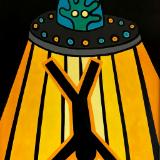 Beam me up Scotty, acrylic on board, 100cm x 70cm.