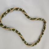 N-128 Olive Green & Ivory Twisted Rope Necklace
