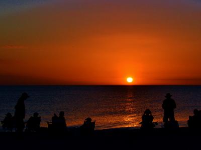 Sunset watchers. Manasota Key. Florida. Feb.16.2022