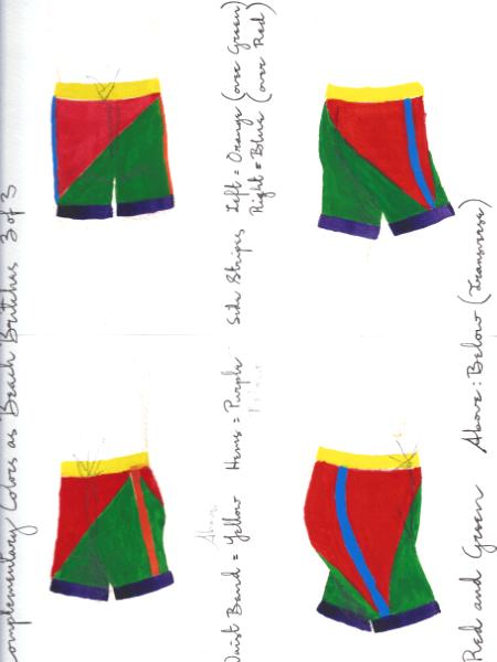 Complementary Colors - Beach Britches - Red & Green