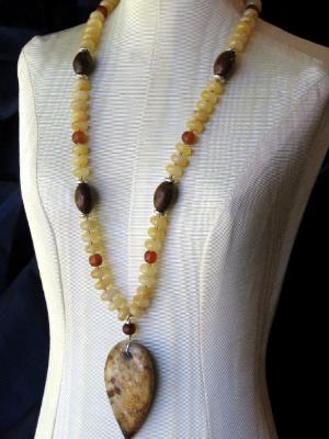 Yellow Jade and Serpentine Necklace Yellow Jade and Serpentine Necklace