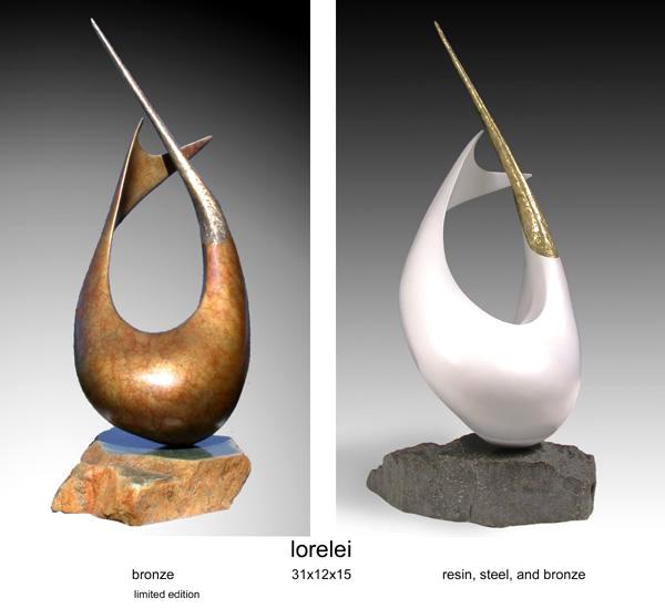 lorelei | cast bronze | steel & resin | 31"x12"x15" 