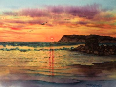 Coronado Sunset (watercolor)