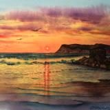 Coronado Sunset (watercolor)