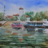 Giurgiu (Romania) at the foot of the Danube river 2, 20cm x 30cm, 2016