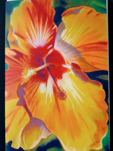 "Red & Yellow Hibiscus" Card