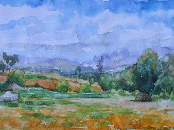 Plein air watercolor views of Mulalo 2, 35cm x 50cm, 2016