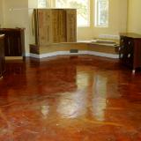 Kitchen floor, stained concrete, high gloss epoxy