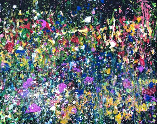 Summer Meadow, acrylic on canvas, 80cm x 65cm framed.