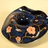 120630.L Wave/Apron Flower Vase with Cherry Blossoms