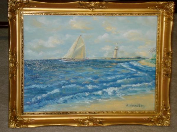 Clipper with lighthouse