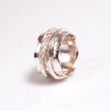 Handmade Argentium sterling silver spinner ring