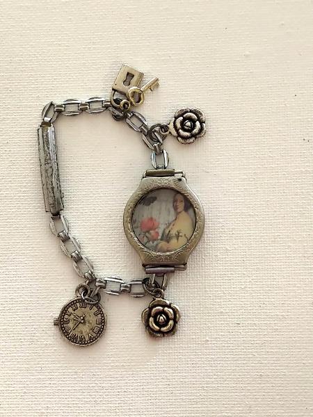 Repurposed Vintage Watch Sweetheart Bracelet