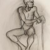 Seated Male Nude (ball and stick)