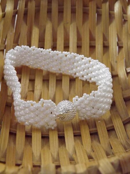 B-79 white woven bracelet