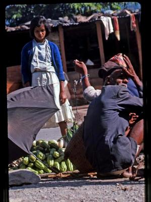 Nepalese girl and vendor