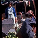 Nepalese girl and vendor