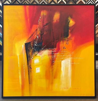 40x40 painting stretched in floater frame 40x40 painting stretched in floater frame