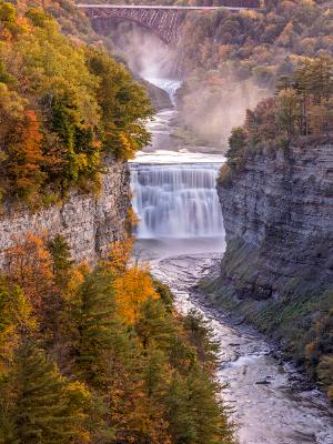 Middle Falls and Genesee RIver Dusk Middle Falls and Genesee RIver Dusk
