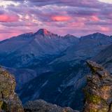 Rock Finger Longs Peak at Sunset