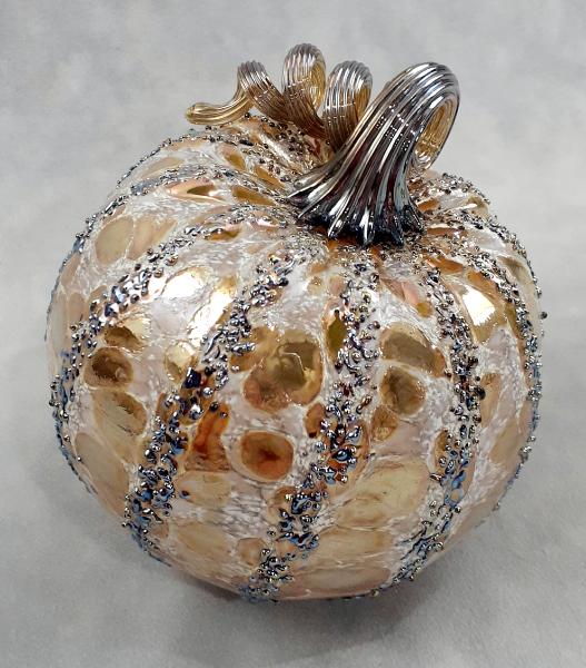 #10242502 Pumpkin Med Silvered 4'' to 5'' $55.00