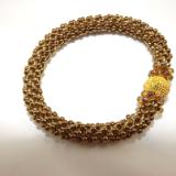 B-44 burnished gold crocheted rope bracelet