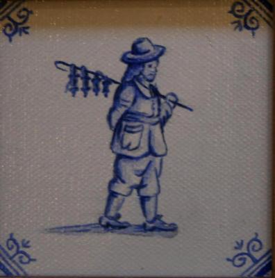 Delft tile Series - 'Town Catcher' SOLD