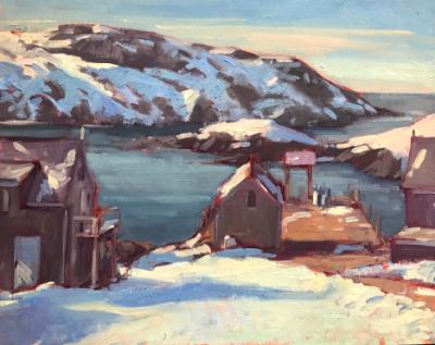 Winter Dock 16x20" oil sold Winter Dock 16x20" oil sold