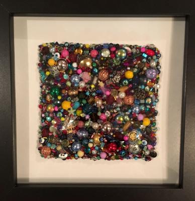 Untitled Beaded Square II - Framed Untitled Beaded Square II - Framed
