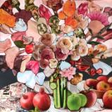 Pomegranates and roses