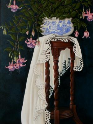 Fuschia in the chamber pot - AVAILABLE