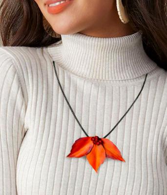 Dogwood Leaf Cluster Necklace Pendant Dogwood Leaf Cluster Necklace Pendant