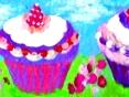 Helene's Cupcake and Dessert Art  - whimsical paintings of cupcakes and other desserts.