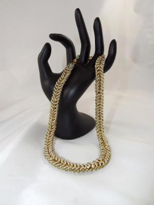 N-104 Gold Herringbone Design Woven Necklace N-104 Gold Herringbone Design Woven Necklace